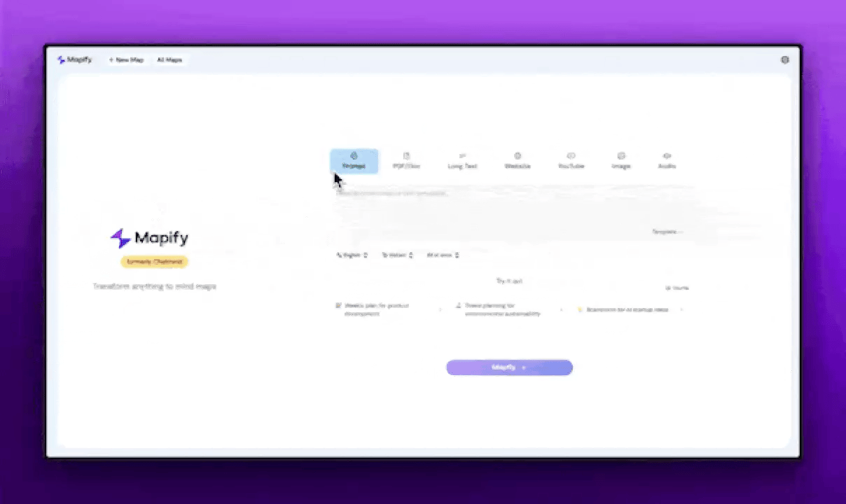 Mapify: Anything to mind maps by AI