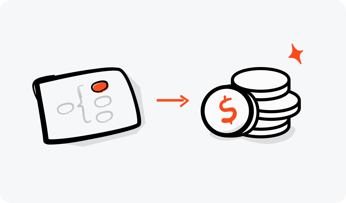 Template turning into revenue through marketplace sales